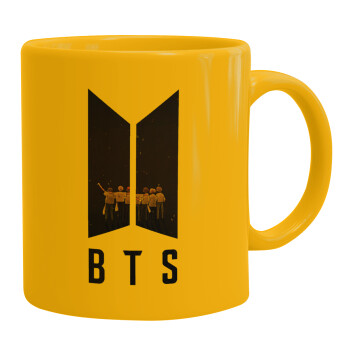 BTS, Ceramic coffee mug yellow, 330ml (1pcs)