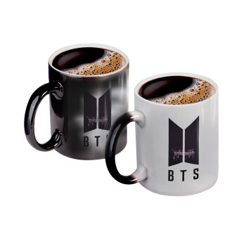 BTS, Color changing magic Mug, ceramic, 330ml when adding hot liquid inside, the black colour desappears (1 pcs)