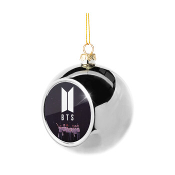 BTS, Silver 8cm Christmas tree ball ornament