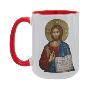 Jesus, Κούπα Mega 15oz, κεραμική Κόκκινη, 450ml