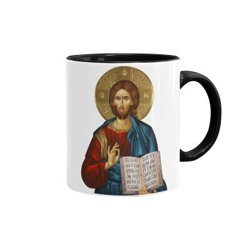 Jesus, Mug colored black, ceramic, 330ml