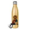 Glitter gold stainless steel thermos bottle, double-walled, 500ml