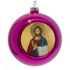 Purple Christmas tree ornament bauble 8cm