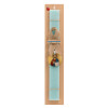 Easter Set, wooden keychain & aromatic flat Easter candle (30cm) (TURQUOISE)