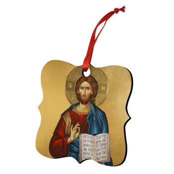 Ιησούς, Χριστουγεννιάτικο στολίδι polygon ξύλινο 7.5cm