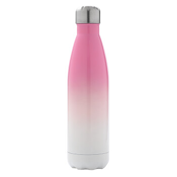BLANK, Metal mug thermos Pink/White (Stainless steel), double wall, 500ml