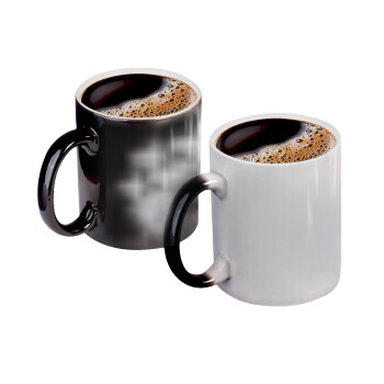 BLANK, Color changing magic Mug, ceramic, 330ml when adding hot liquid inside, the black colour desappears (1 pcs)