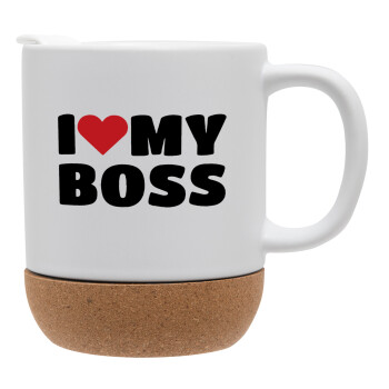 I LOVE MY BOSS, Ceramic coffee mug Cork (MAT), 330ml (1pcs)