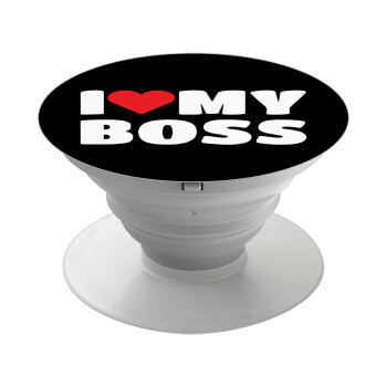 I LOVE MY BOSS, Phone Holders Stand  White Hand-held Mobile Phone Holder