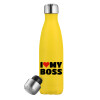 Yellow Stainless Steel Metallic Thermos, double-walled, 500ml