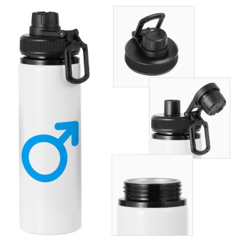 MALE, Metal water bottle with safety cap, aluminum 850ml
