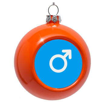 MALE, Orange Christmas tree ornament bauble 8cm