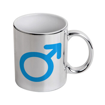 MALE, Mug ceramic, silver mirror, 330ml