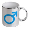 Mug ceramic, silver mirror, 330ml