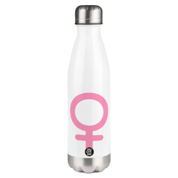 FEMALE, Metal mug thermos White (Stainless steel), double wall, 500ml
