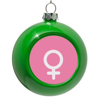 FEMALE, Green Christmas tree ornament bauble 8cm