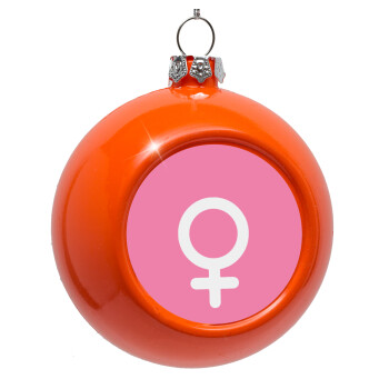 FEMALE, Orange Christmas tree ornament bauble 8cm