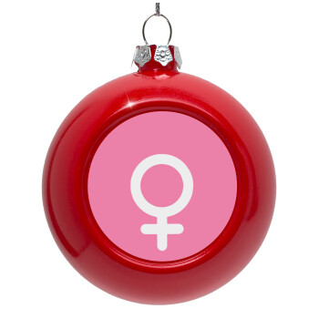 FEMALE, Red Christmas tree ornament bauble 8cm