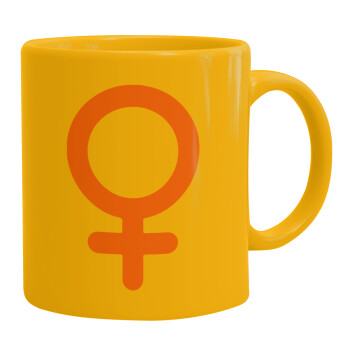 FEMALE, Ceramic coffee mug yellow, 330ml (1pcs)