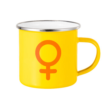 FEMALE, Yellow Enamel Metallic Cup 360ml