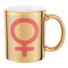 Mug ceramic, gold mirror, 330ml