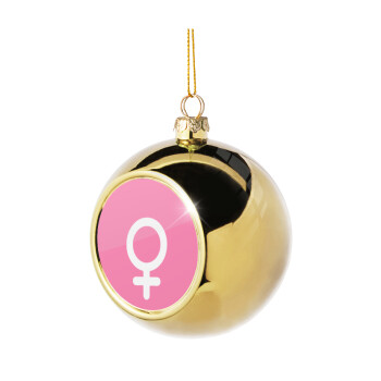 FEMALE, Golden Christmas tree ball ornament 8cm