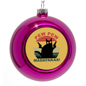 PEW PEW madafakas, Purple Christmas tree ornament bauble 8cm