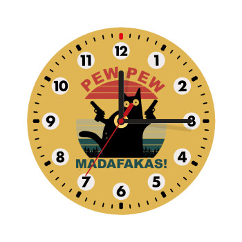 PEW PEW madafakas, Wooden wall clock (20cm)