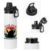 Metal water bottle with safety cap, aluminum 850ml