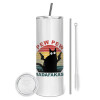 Eco friendly stainless steel tumbler 600ml, with metal straw & cleaning brush