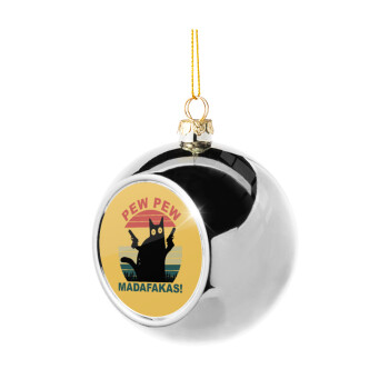 PEW PEW madafakas, Silver 8cm Christmas tree ball ornament