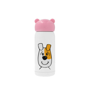 reksio bolek i lolek, Pink stainless steel thermal flask, 320ml