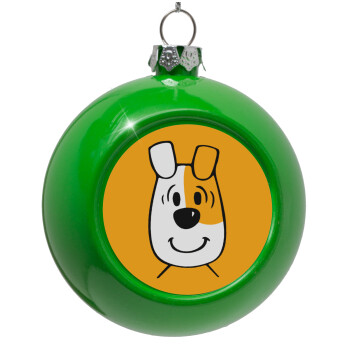 reksio bolek i lolek, Green Christmas tree ornament bauble 8cm