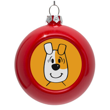 reksio bolek i lolek, Red Christmas tree ornament bauble 8cm