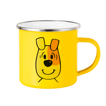 reksio bolek i lolek, Yellow Enamel Metallic Cup 360ml