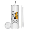 Tumbler stainless steel 600ml, with metal straw & cleaning brush