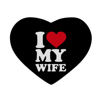 I Love my Wife, Mousepad heart 23x20cm