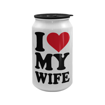 I Love my Wife, Κούπα ταξιδιού μεταλλική με καπάκι (tin-can) 500ml