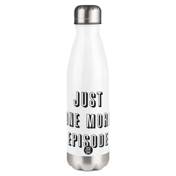 JUST ONE MORE EPISODE, Metal mug thermos White (Stainless steel), double wall, 500ml