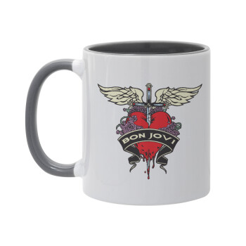 Bon Jovi, Mug colored grey, ceramic, 330ml