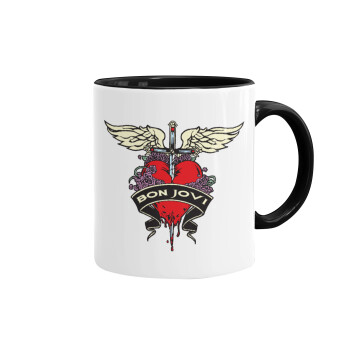 Bon Jovi, Mug colored black, ceramic, 330ml