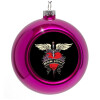 Purple Christmas tree ornament bauble 8cm