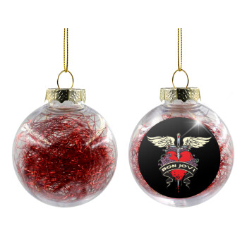 Bon Jovi, Transparent Christmas tree ball ornament with red filling 8cm