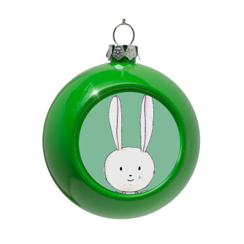 Ο λαγός του πάσχα, Green Christmas tree ornament bauble 8cm