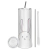 Eco friendly stainless steel tumbler 600ml, with metal straw & cleaning brush