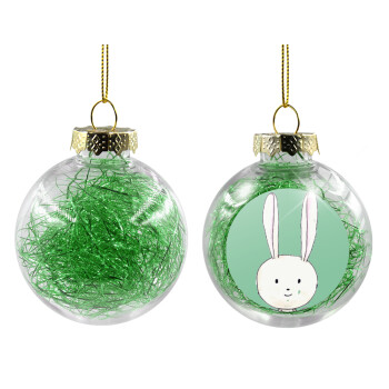 Ο λαγός του πάσχα, Transparent Christmas tree ball ornament with green filling 8cm