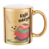 Mug ceramic, gold mirror, 330ml