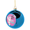 Blue Christmas tree ball ornament 8cm