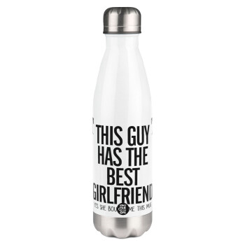 This guy has the best Girlfriend, Metal mug thermos White (Stainless steel), double wall, 500ml