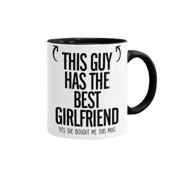 This guy has the best Girlfriend, Mug colored black, ceramic, 330ml